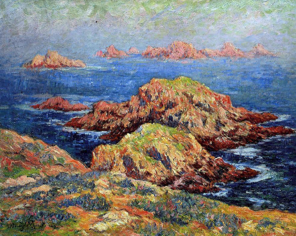  Henri Moret The Red Rocks at Ouessant - Canvas Art Print
