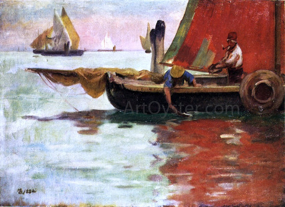  Frank Duveneck A Red Sail - Canvas Art Print