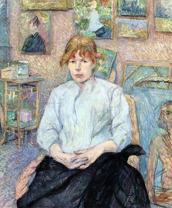  Henri De Toulouse-Lautrec The Redhead with a White Blouse - Canvas Art Print