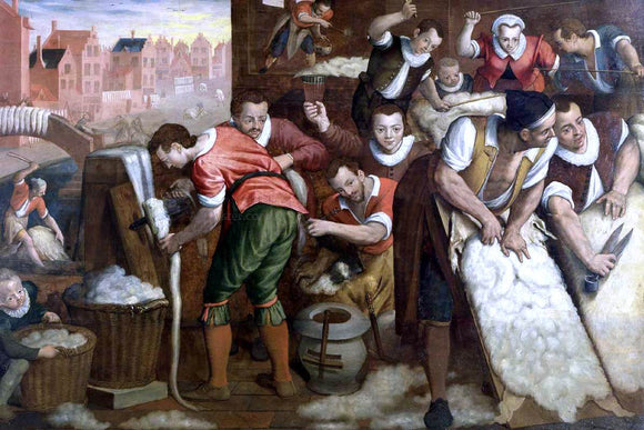  Isaac Claesz Van Swanenburg The Removal of the Wool from the Skins and the Combing - Canvas Art Print