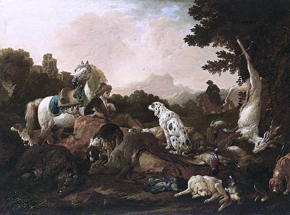  Philipp Peter Roos The Rest After the Hunt - Canvas Art Print