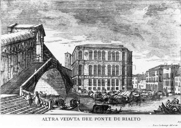  Luca Carlevaris The Rialto Bridge - Canvas Art Print