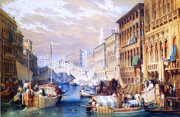  Samuel Prout The Rialto, Venice - Canvas Art Print