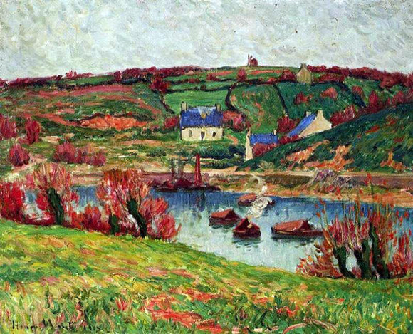  Henri Moret The River at Douaelan-sur-Mer - Canvas Art Print