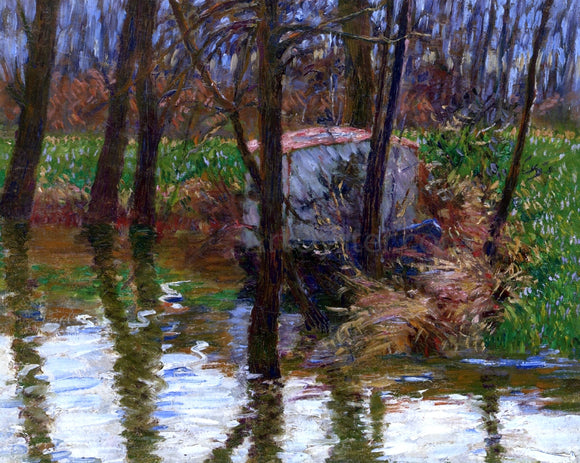  John Leslie Breck The River Epte with Monet's Aelier-Boat - Canvas Art Print