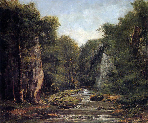  Gustave Courbet The River Plaisir-Fontaine - Canvas Art Print