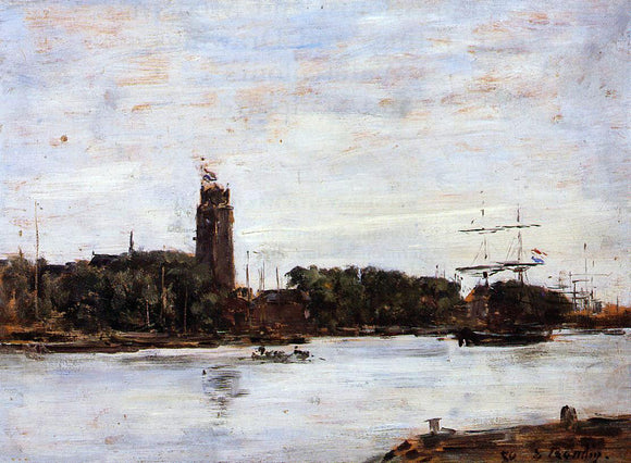 Eugene-Louis Boudin The River Scheldt - Canvas Art Print