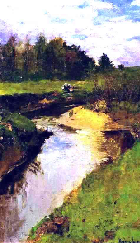  Constantin Alexeevich Korovin The River Vorya at Abramtsevo. - Canvas Art Print