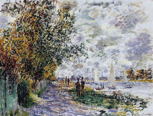  Claude Oscar Monet The Riverbank at Petit-Gennevilliers - Canvas Art Print