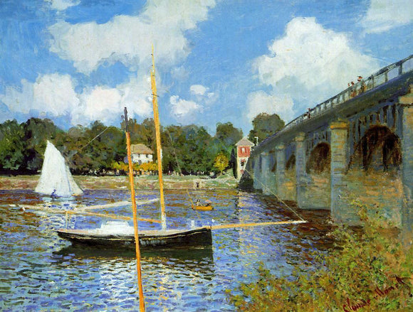  Claude Oscar Monet A Road Bridge at Argenteuil - Canvas Art Print