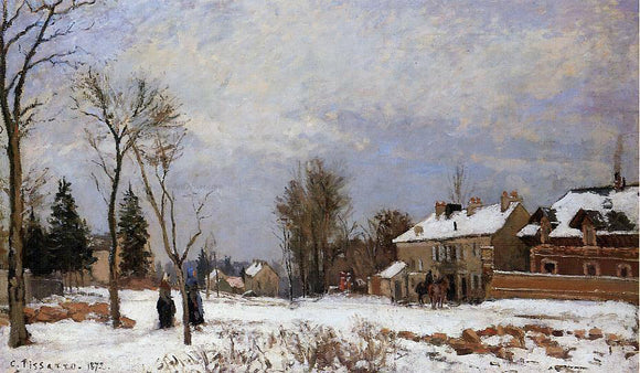  Camille Pissarro The Road from Versailles to Saint-Germain, Louveciennes. Snow Effect - Canvas Art Print