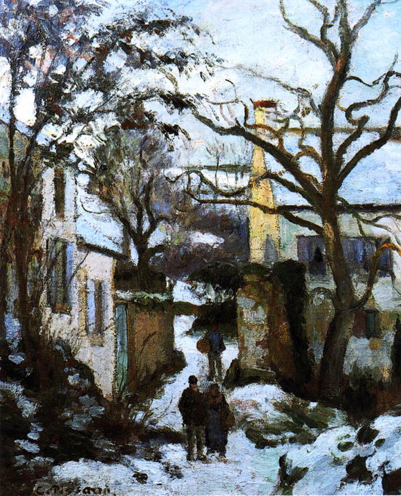  Camille Pissarro A Road to L'Hermitage in Snow - Canvas Art Print