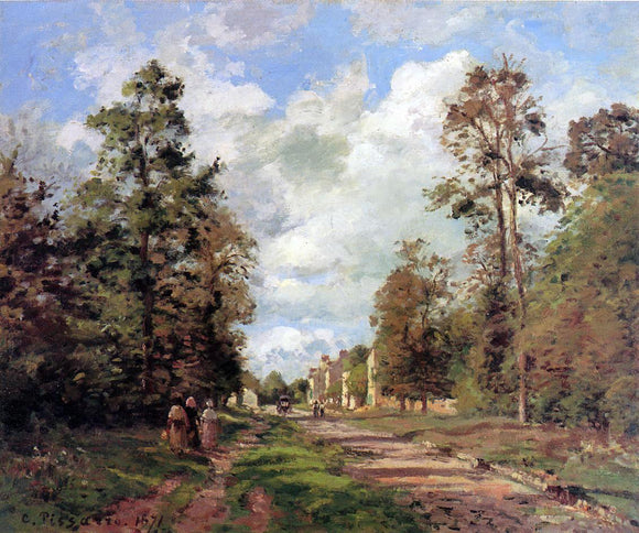 Camille Pissarro The Road to Louveciennes at the Outskirts of the Forest (also known as The Louveciennes Road) - Canvas Art Print