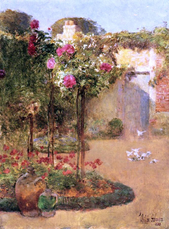  Frederick Childe Hassam The Rose Garden - Canvas Art Print