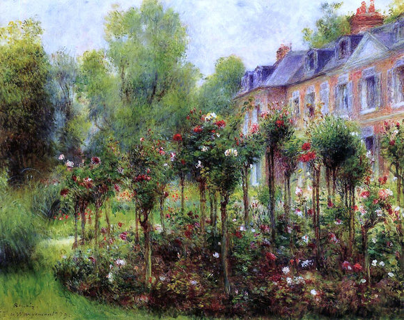  Pierre Auguste Renoir The Rose Garden at Wargemont - Canvas Art Print