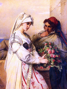  Jean-Francois Portaels The Rose Vendor - Canvas Art Print