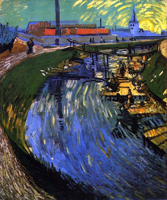 Vincent Van Gogh The Roubine du Roi Canal with Washerwomen - Canvas Art Print
