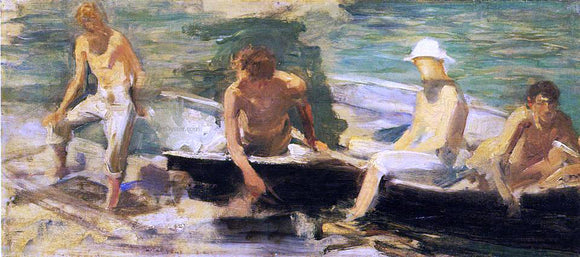  Henry Scott Tuke The Rowing Party - Canvas Art Print