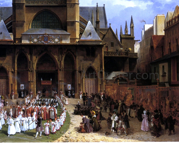 Lancelot-Theodore Turpin De Crisse The Royal 'Fete-Dieu' Procession at St. Germain-l'Auxerrois - Canvas Art Print