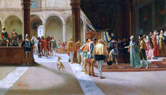  Pietro Gabrini The Royal Visit - Canvas Art Print