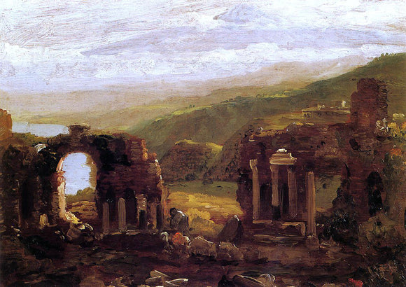  Thomas Cole The Ruins of Taormina - Canvas Art Print