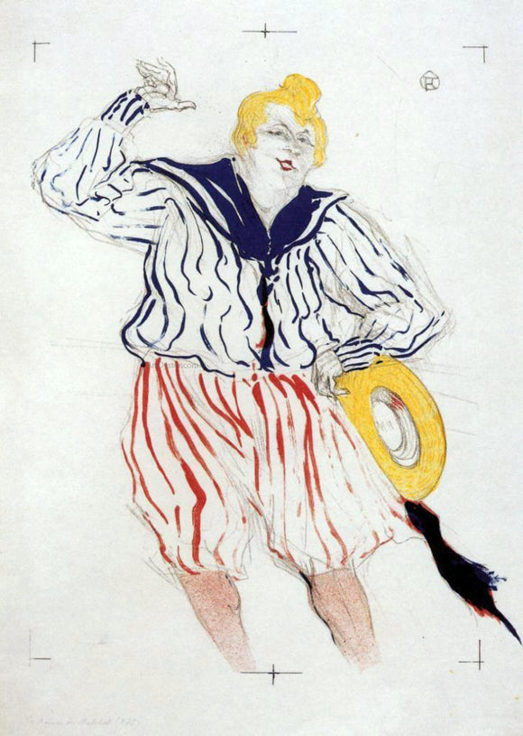  Henri De Toulouse-Lautrec The Sailor's Sopng, at the 'Star', Le Havre - Canvas Art Print