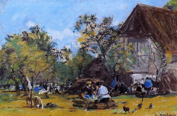  Eugene-Louis Boudin The Saint-Simeon Farm - Canvas Art Print