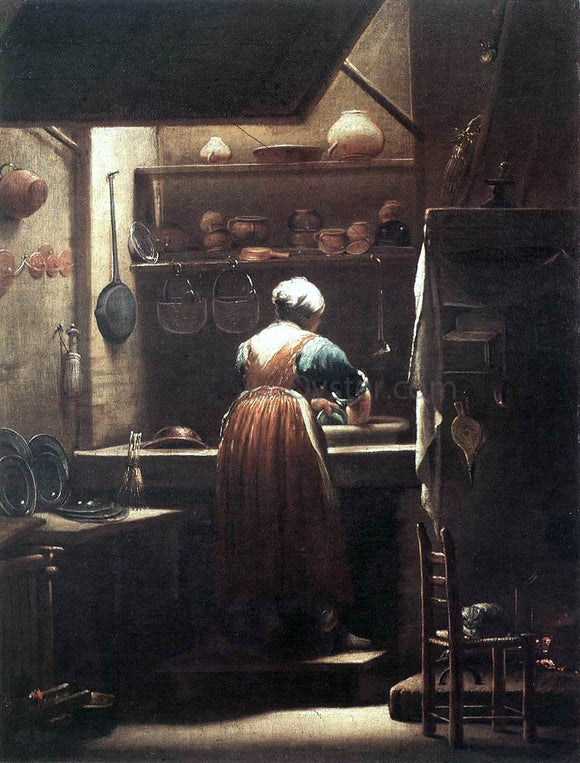  Giuseppe Maria Crespi The Scullery Maid - Canvas Art Print