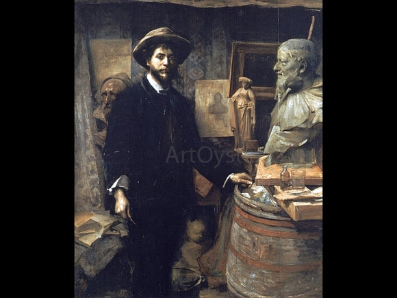  Louise Breslau The Sculptor Jean Carries in his Atelier - Canvas Art Print