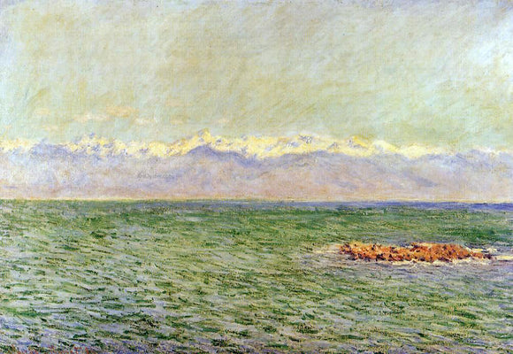  Claude Oscar Monet The Sea and the Alps (also known as The Mediterranean at Antibes) - Canvas Art Print