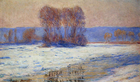  Claude Oscar Monet The Seine at Bennecourt in Winter - Canvas Art Print