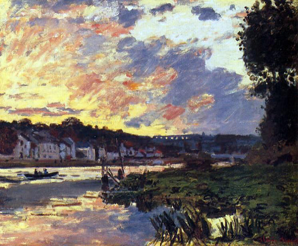  Claude Oscar Monet The Seine at Bougeval, Evening (also known as Bougival) - Canvas Art Print