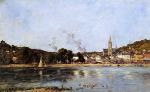  Eugene-Louis Boudin The Seine at Caudebec-en-Caux - Canvas Art Print