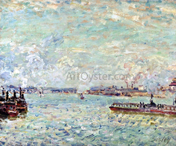  Alfred Sisley The Seine at Point du Jour - Canvas Art Print