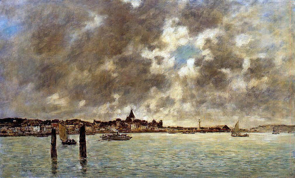  Eugene-Louis Boudin The Seine at Quilleboeuf - Canvas Art Print