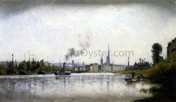  Stanislas Lepine The Seine at Rouen - Canvas Art Print