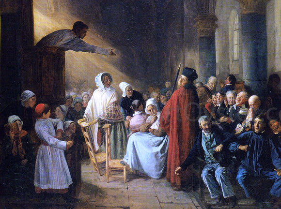  Francois-Auguste Biard The Sermon - Canvas Art Print