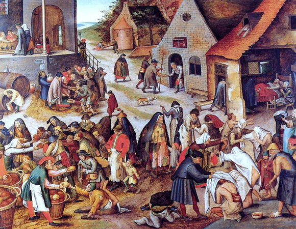  The Younger Pieter Bruegel The Seven Acts of Charity (also known as The Seven Acts of Mercy) - Canvas Art Print