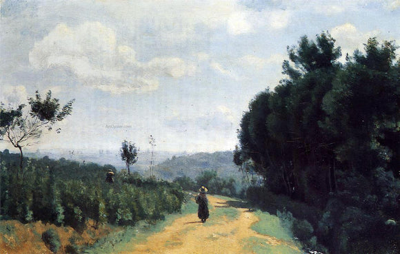  Jean-Baptiste-Camille Corot The Severes Hills - Le Chemin Troyon - Canvas Art Print