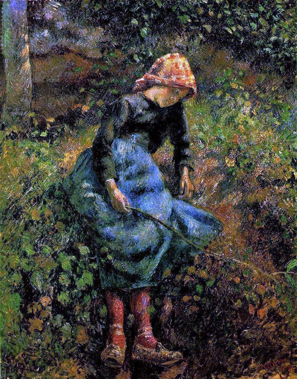  Camille Pissarro The Shepherdess (also known as Young Peasant Girl with Stick) - Canvas Art Print