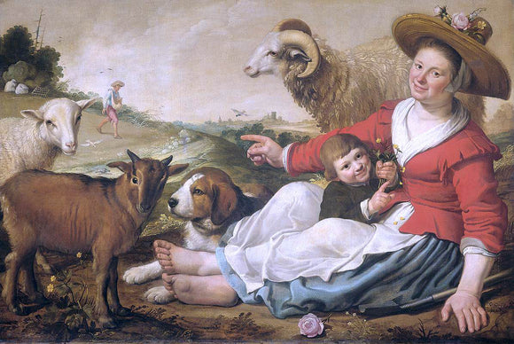  Jacob Gerritsz Cuyp The Shepherdess - Canvas Art Print