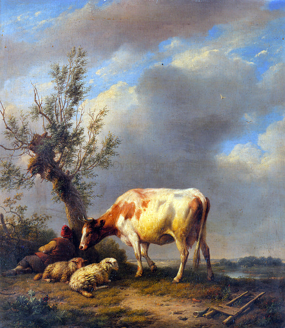  Eugene Verboeckhoven The Shepherd's Rest - Canvas Art Print