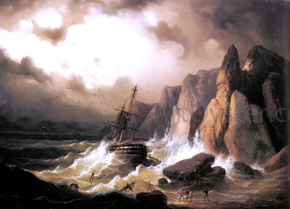  Ferdinand Hofbauer A Shipwreck - Canvas Art Print