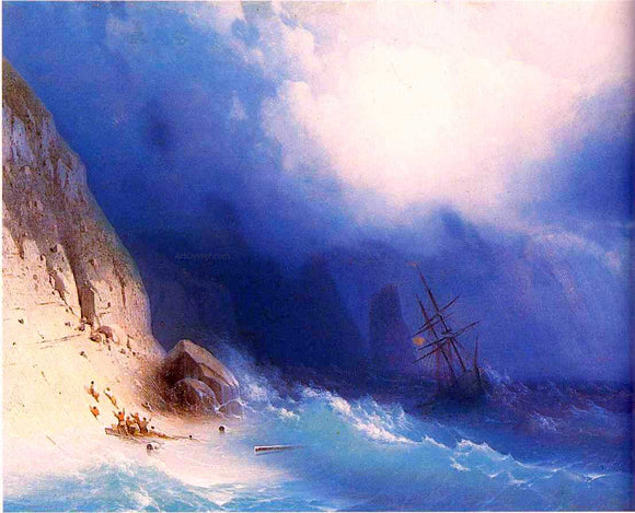  Ivan Constantinovich Aivazovsky The Shipwreck near rocks - Canvas Art Print