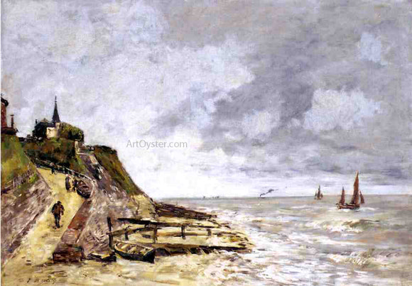  Eugene-Louis Boudin The Shore and the Sea, Villerville - Canvas Art Print