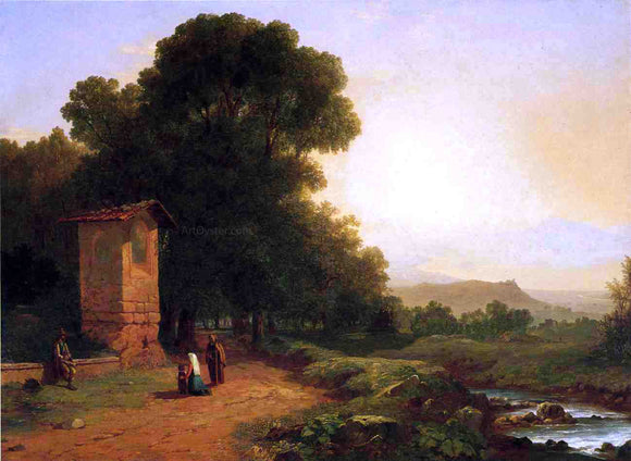  John Frederick Kensett The Shrine - A Scene in Italy - Canvas Art Print