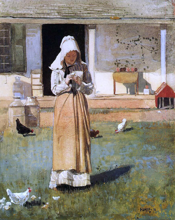  Winslow Homer A Sick Chicken - Canvas Art Print