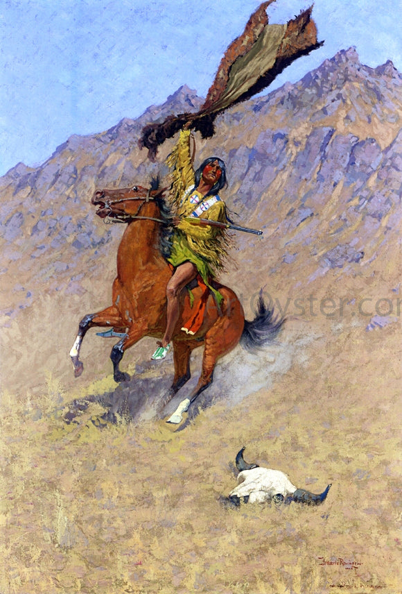  Frederic Remington The Signal (also known as If Skulls Could Speak) - Canvas Art Print