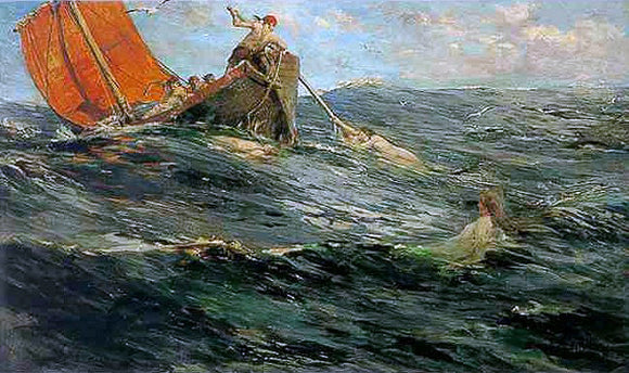  Edward Matthew Hale The Sirens - Canvas Art Print