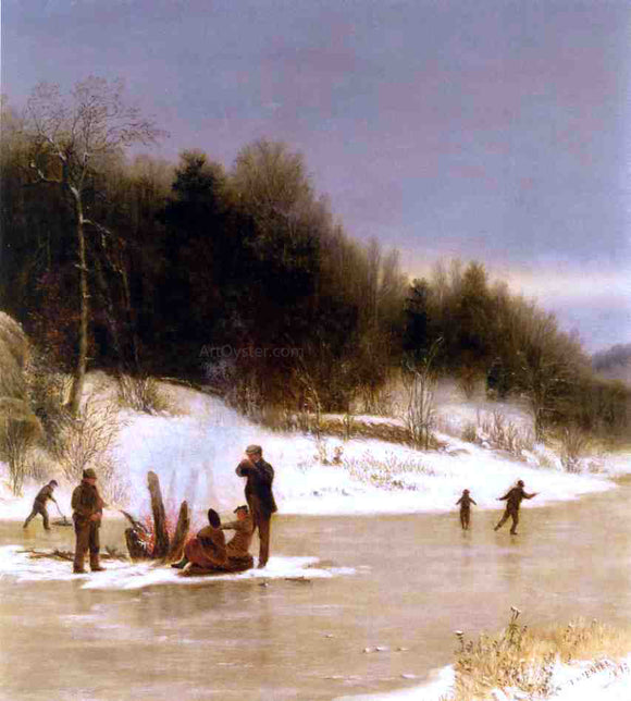  Jervis McEntee The Skating Party - Canvas Art Print
